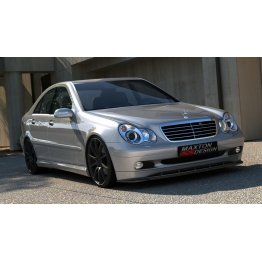 Накладка сплиттер на передний бампер на Mercedes C W203